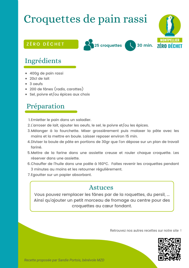 Fiche recette Croquettes de pain rassi