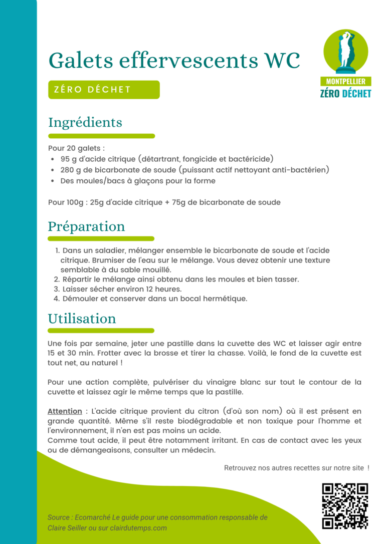Fiche recette Galets effervescents WC