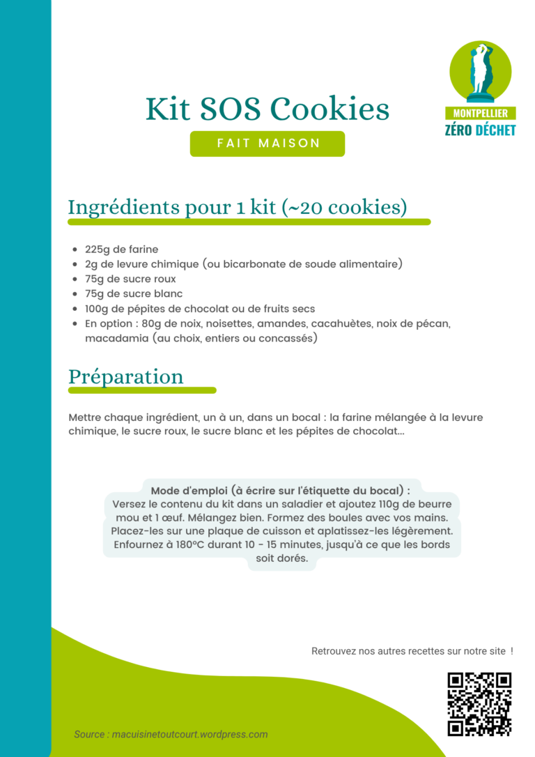 Fiche recette Kit SOS Cookies